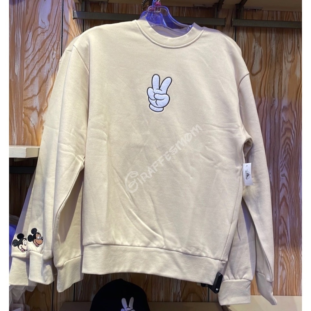 Disney Parks Mickey Peace Sign Pullover Crewneck
